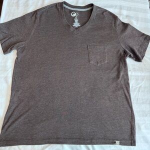 OP Men's Brown V-Neck Pocket‎ T-Shirt, Size Large